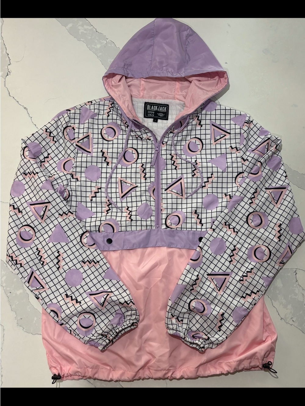 Black Jack Women's Two-Tone Lavender & Pink Geometric Pullover Jacket